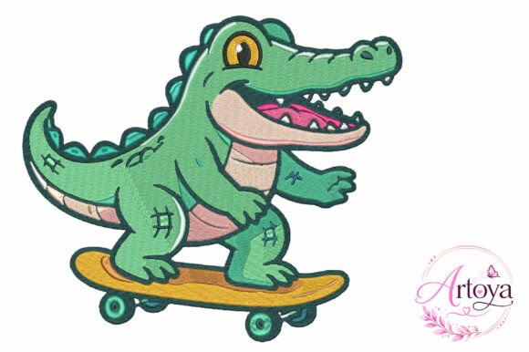 Alligator Embroidery Design