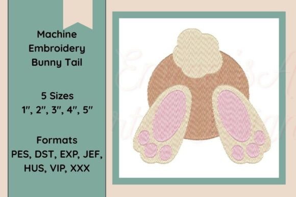 Bunny Cotton Tail Embroidery Design