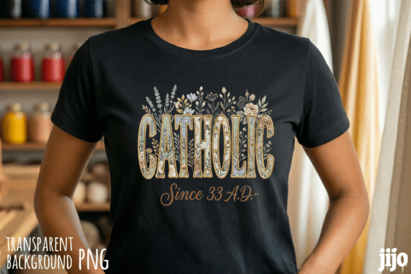 Catholic Flowers Religious Embroidery PN