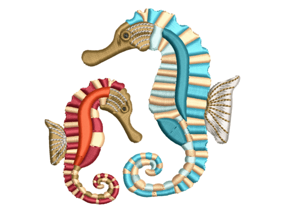 Colorful Seahorse Embroidery