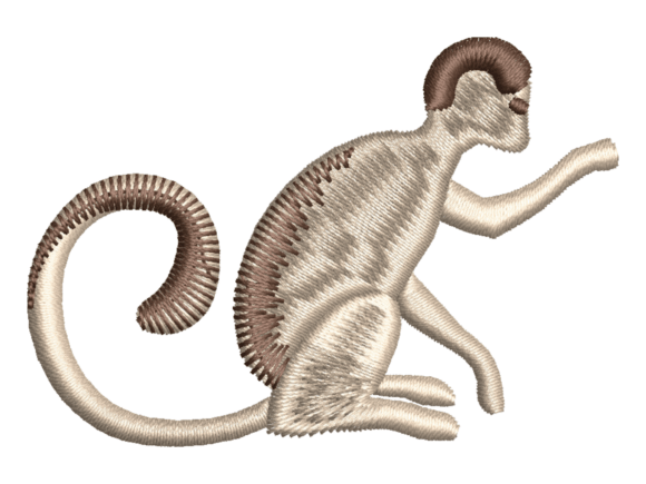 Curly Tail Monkey Embroidery