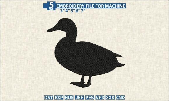 Duck Silhouette CND PES Embroidery Files