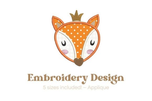 Kids Fox Embroidery Applique