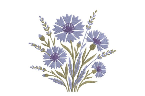 Lavender Wildflower Embroidery Design