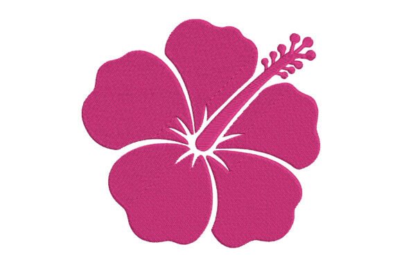 Pink Hibiscus Embroidery Design