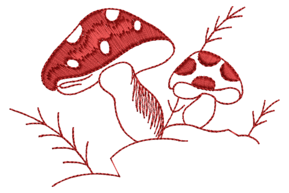 Red Mushroom Machine Embroidery Design