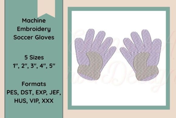 Soccer Gloves Embroidery Design