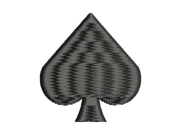 Spade Playing Card Suit Embroidery