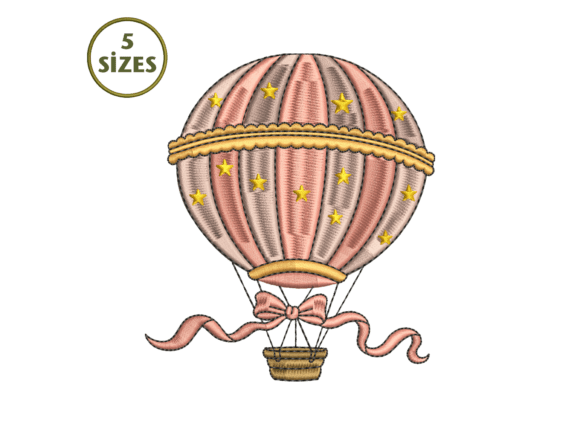 Star Hot Air Balloon Embroidery
