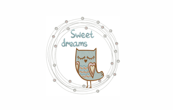 Sweet Dreams Owl Embroidery