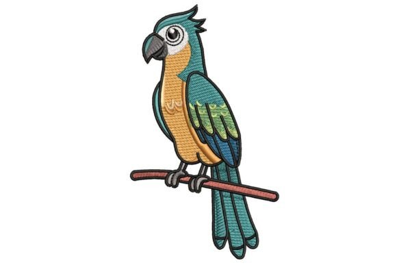 Tropical Parrot Embroidery